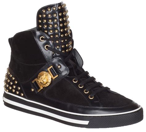 high top versace sneakers men.